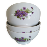 Set of 3 purple bowls