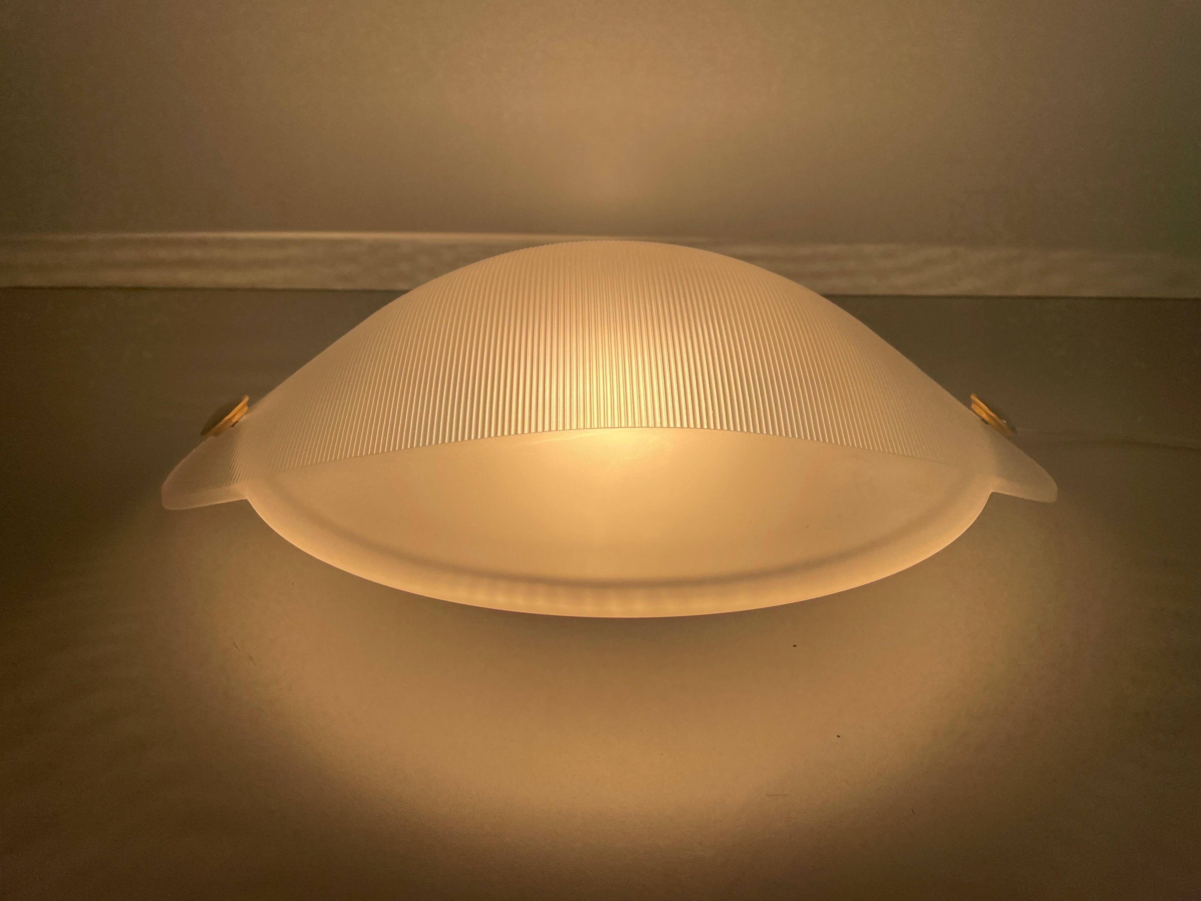 Glass ceiling light in the shape of a turtle shell, 1970s, Germany