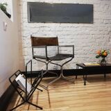 Table basse pieds compat en fer noir