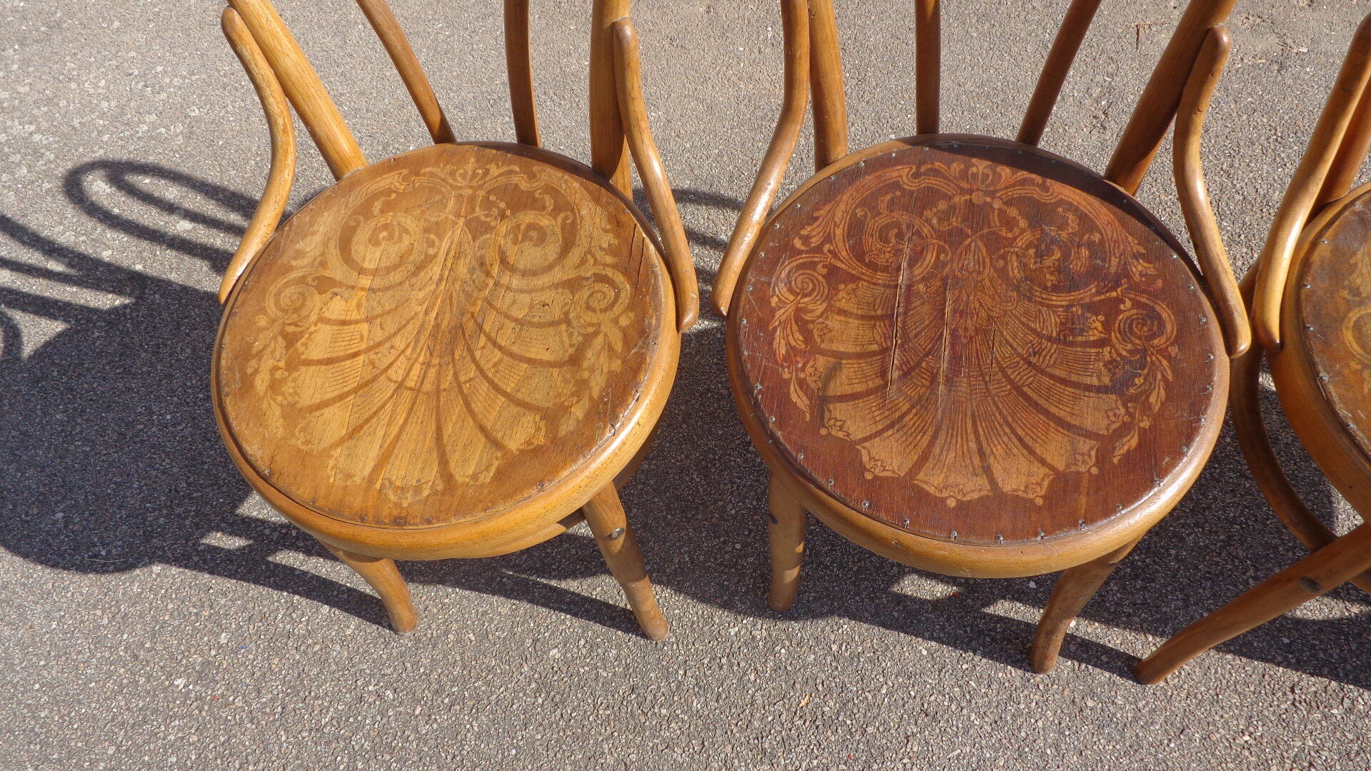 Set de 4 chaises luterma bois courbé