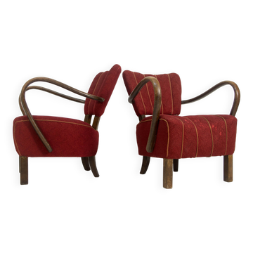 Art Deco Armchairs H-237 by Halabala, Set of 2