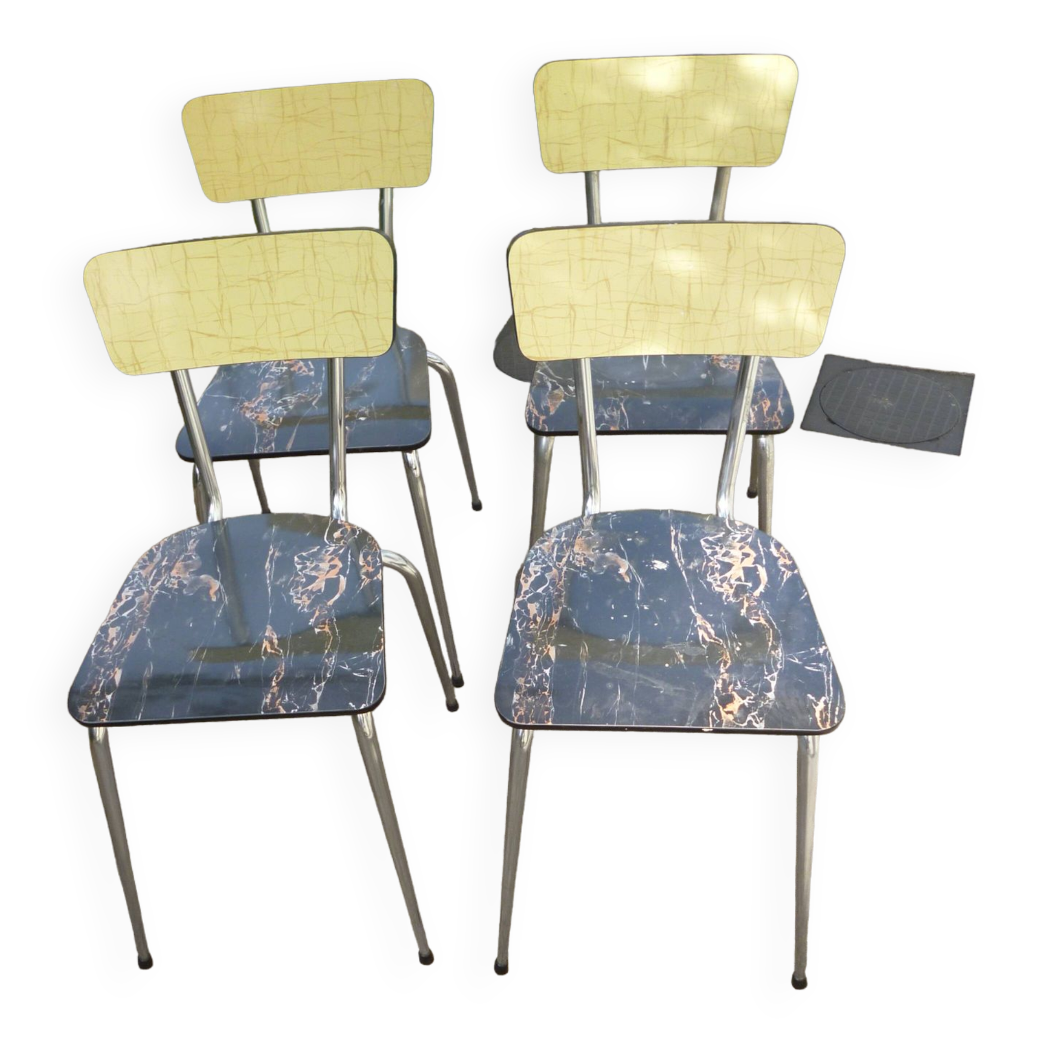 4 formica chairs with chrome legs