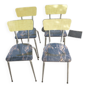 4 formica chairs with chrome legs