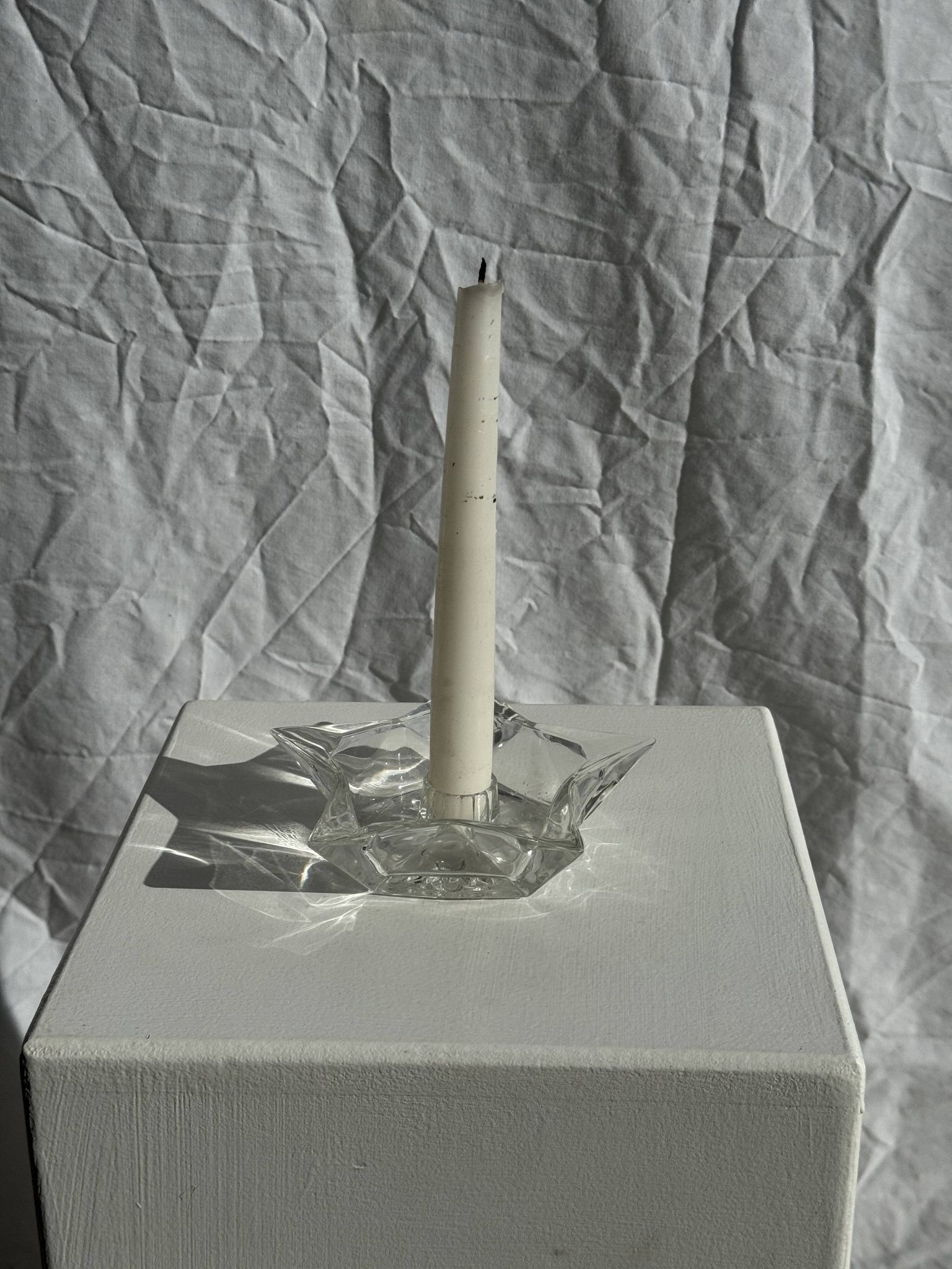 Bougeoir étoile en verre vintage D13