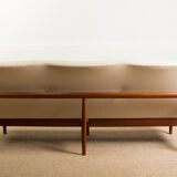 3-seat Danish sofa in teak, brass and fabric model 137-2 by Finn Juhl 1958