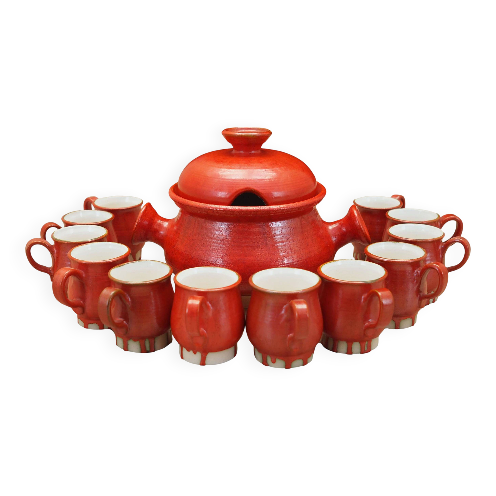 Ceramic punch set, Danish design, 1960s, production: Denmark