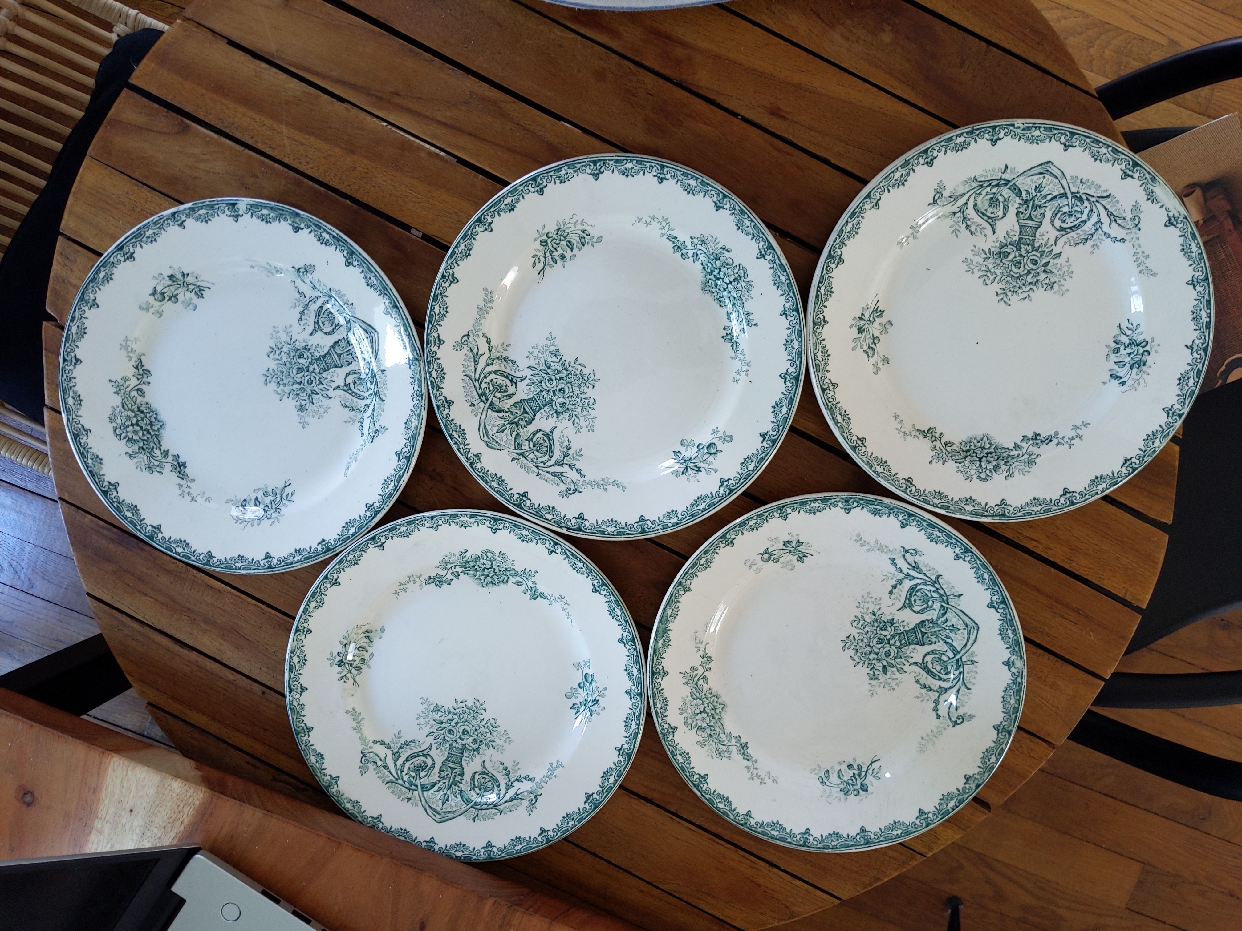 Vintage plates porcelain iron earth saint Amandinoise