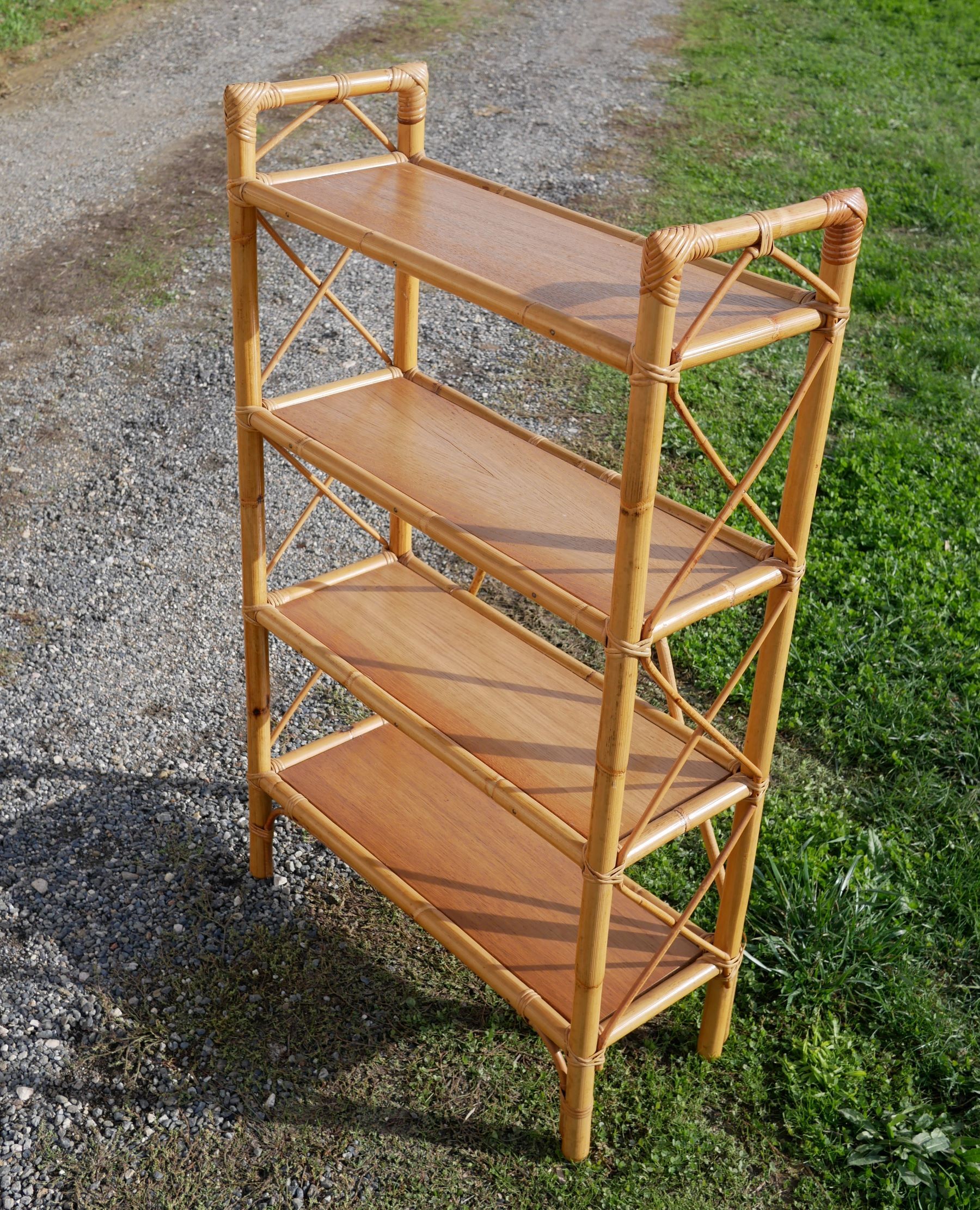Vintage rattan shelf