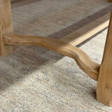 Extendable farmhouse table in solid oak