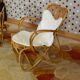 Pair of armchairs vintage rattan with skins