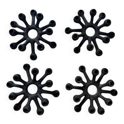 4 bougeoirs ''Spider'' Jens Quistgaard pour Dansk Designs scandinave 1960