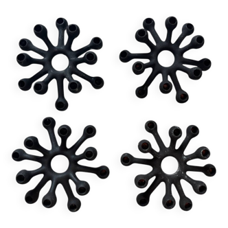 4 "Spider" candle holders by Jens Quistgaard for Dansk Designs, Scandinavian 1960s.