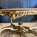 Mid-period table Napoleon III in painted and gilded wood