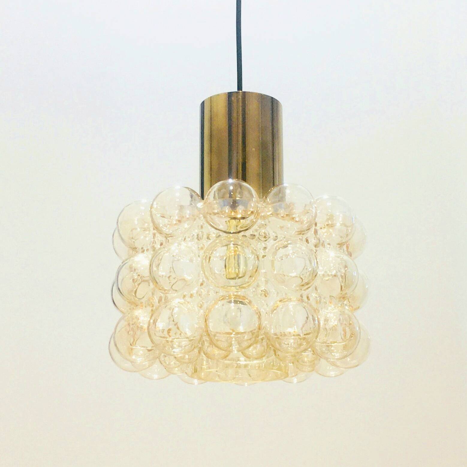 Large Mid-Century Bubble Glass Ceiling Light by H.Tynell for Limburg, 1960s