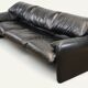 Maralunga 3-seater sofa in black leather by Vico Magistretti for Cassina
