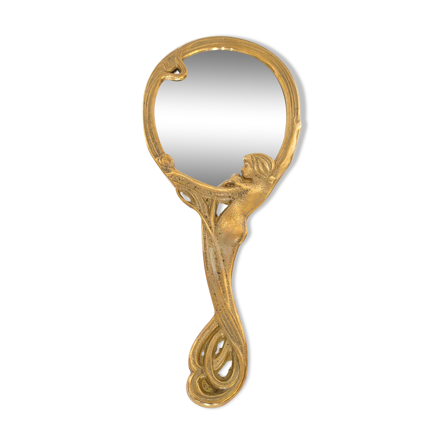Brass hand mirror