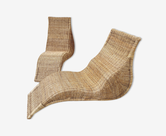 Chaises longues en rotin Carl Ojerstam