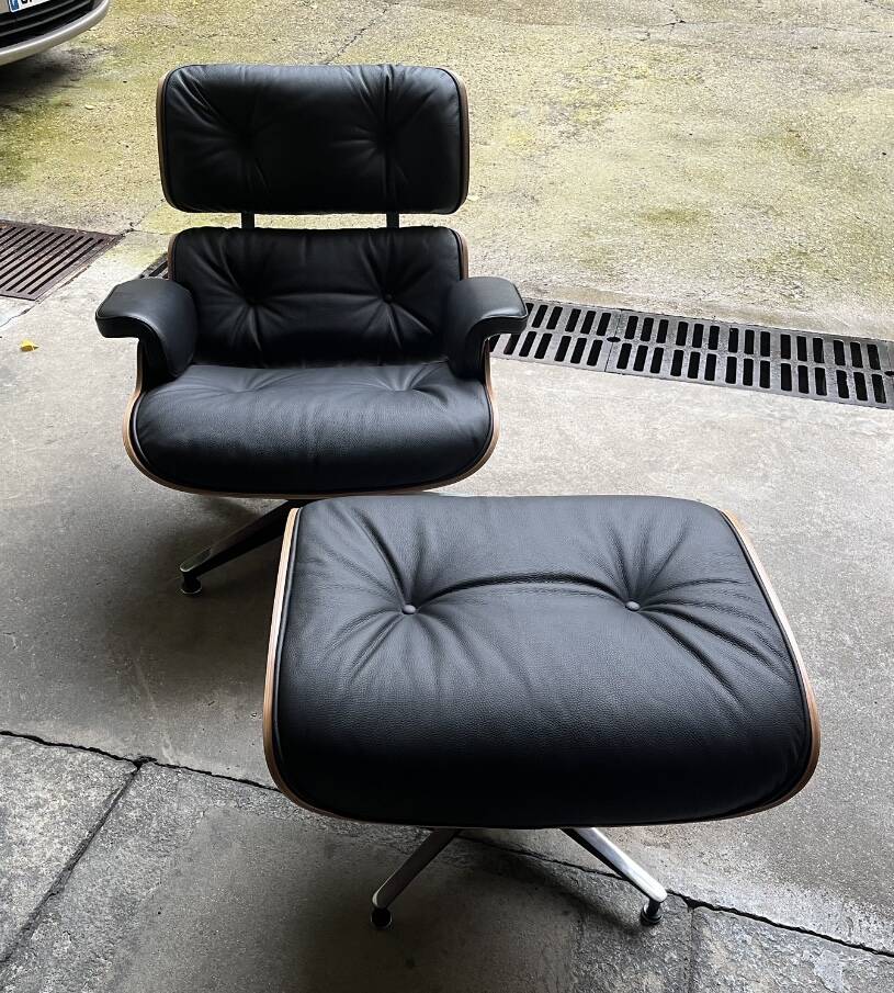 Fauteuil lounge et ottoman Charles Eames, édition Herman Miller