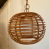 Vintage rattan pendant light