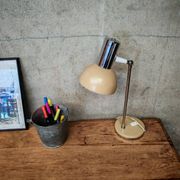 Unique wooden table with metal industrial legs.
