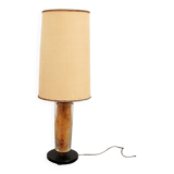 Brutalist Table Lamp Marble & Glass, Vintage 1980