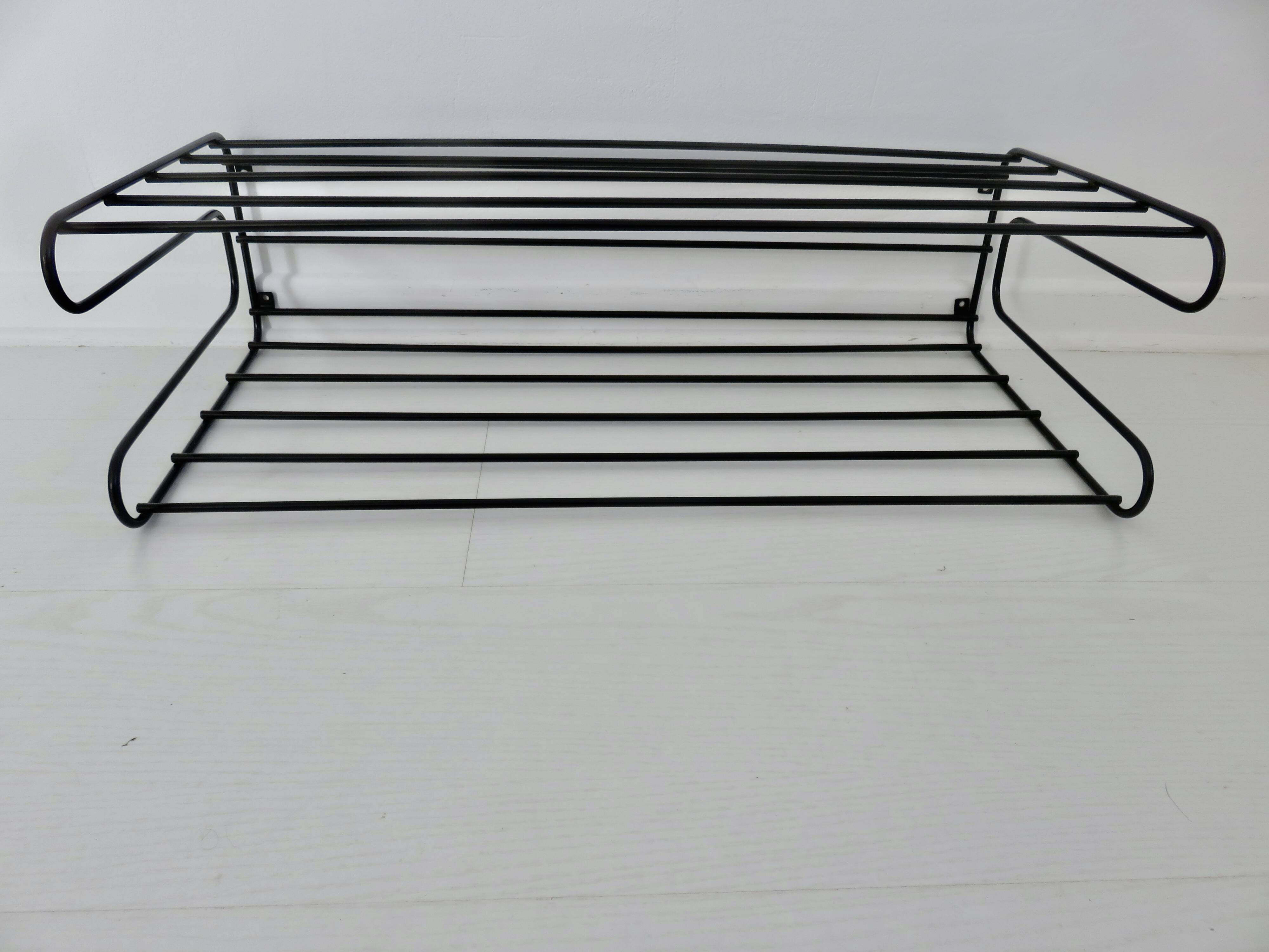 Etagère murale ikea, métal noir, 1980