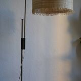 Vintage modernist reading floor lamp with table Poland 1960