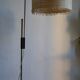 Vintage modernist reading floor lamp with table Poland 1960