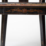 Black lacquered chair decorated with traditional chinese motifs - sign a. monard 1907