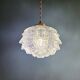 Pair of frosted glass pendant lights, artichoke-shaped, 1960s.