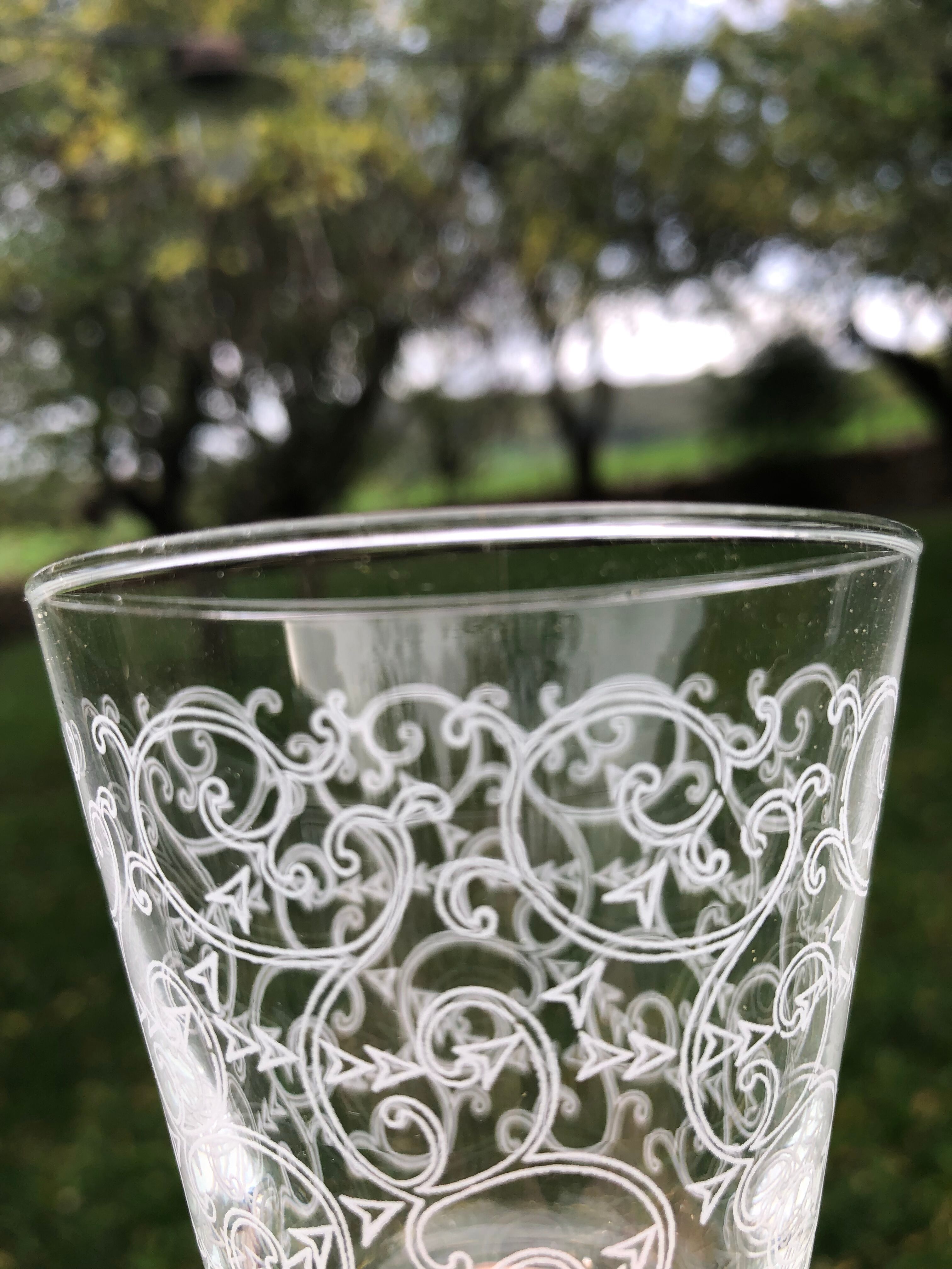 10 baroque stemmed glasses