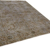 Hand-knotted persian vintage 1970s 250 cm x 333 cm purple wool carpet