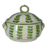 Ceramic soup tureen with plant motif, Mugnerot workshop, France, 1960