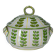 Ceramic soup tureen with plant motif, Mugnerot workshop, France, 1960