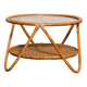 Table basse rotin et verre