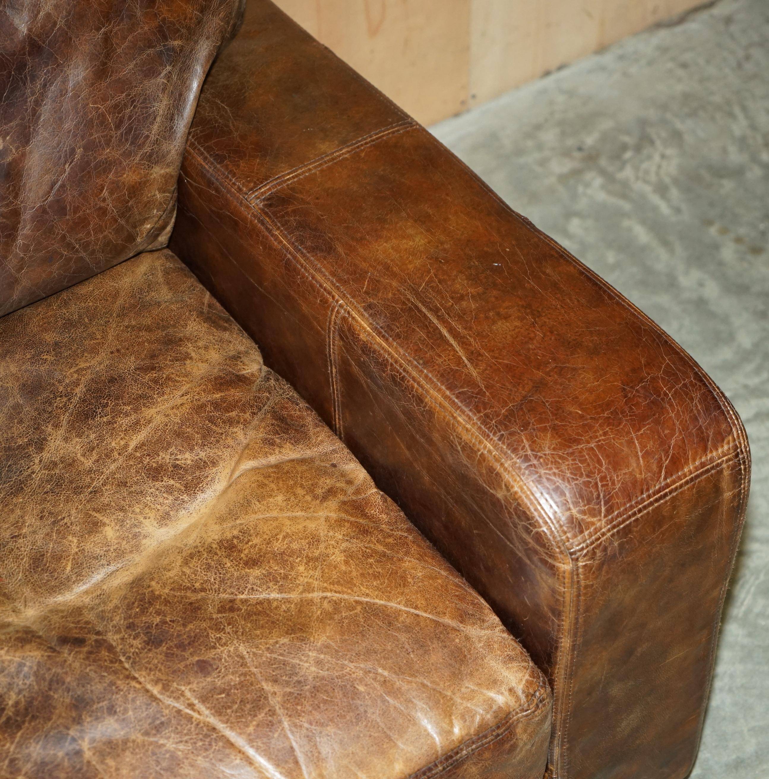 Halo Soho Heritage Leather Biker Sofa by Timothy Oulton