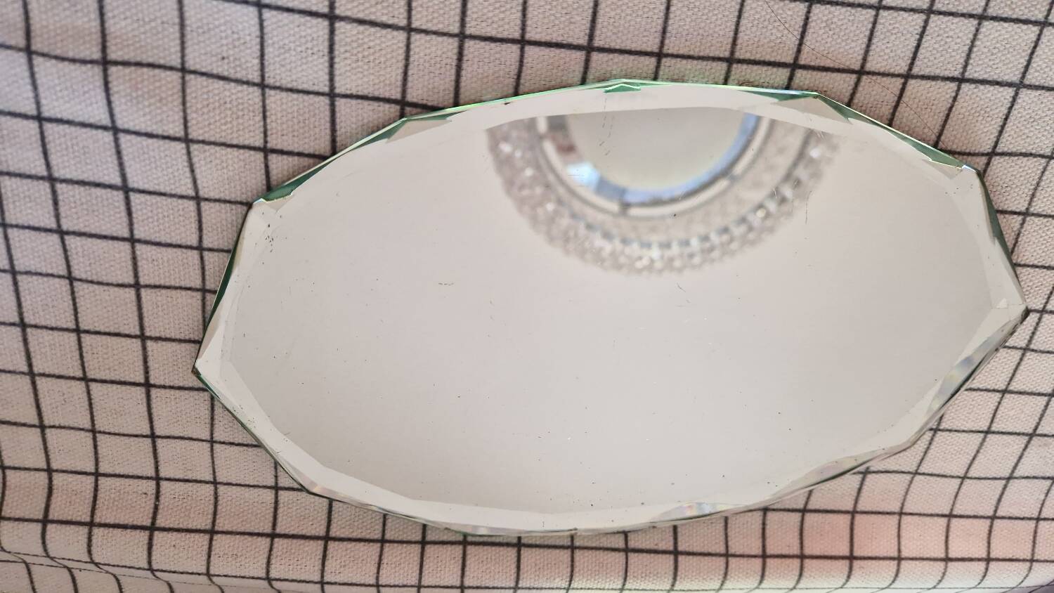Antique beveled vintage velvet mirror
