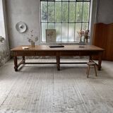 Solid walnut farmhouse castle table 1900 XXL