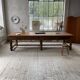 Solid walnut farmhouse castle table 1900 XXL