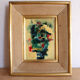 Framed abstract floral composition, around the 60s/70s.