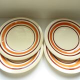 Ensemble de 4 assiettes plates en faïence Vintage