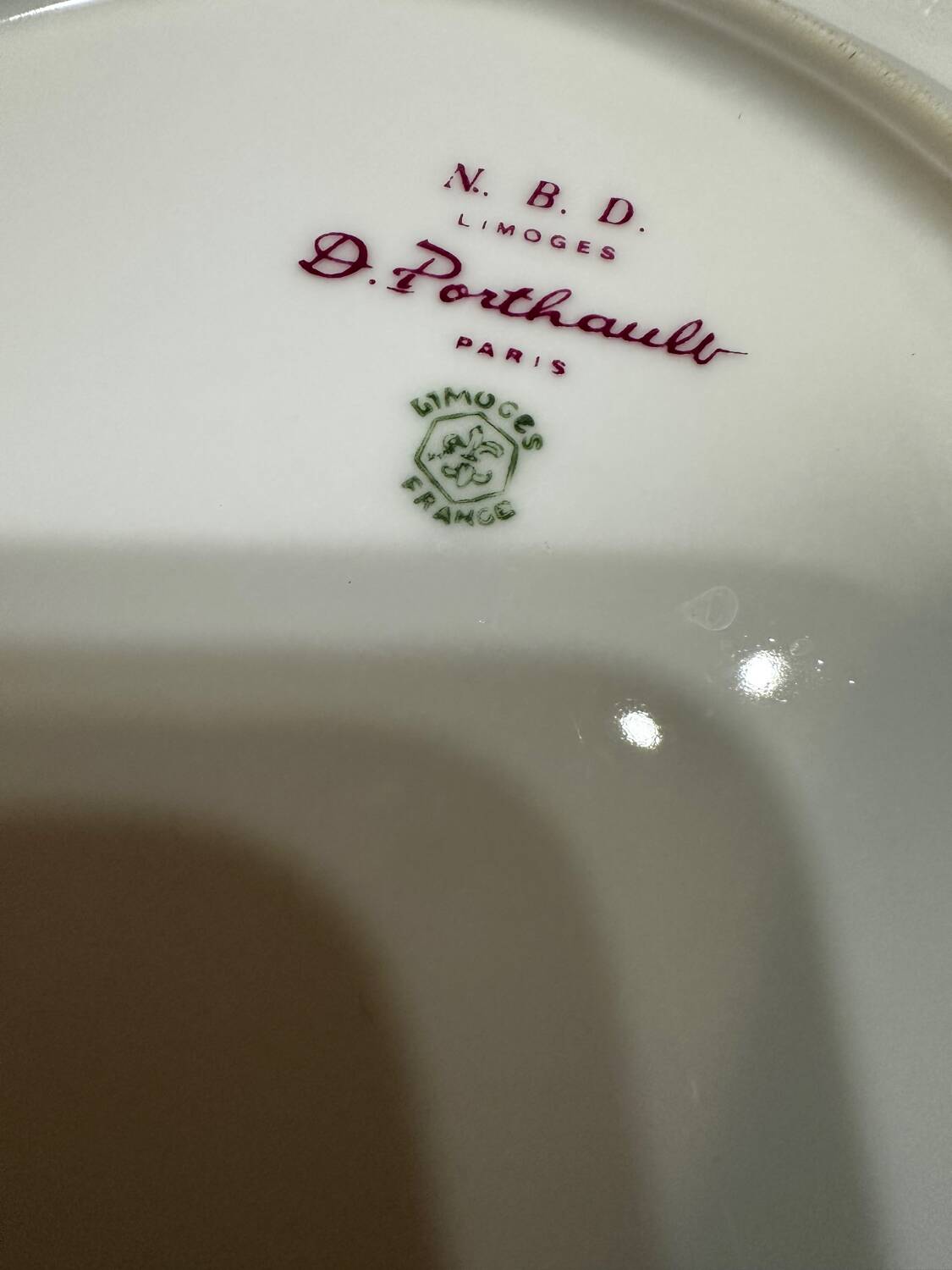 Breakfast Service D. Porthault Limoges Pink Hearts 10 Pcs