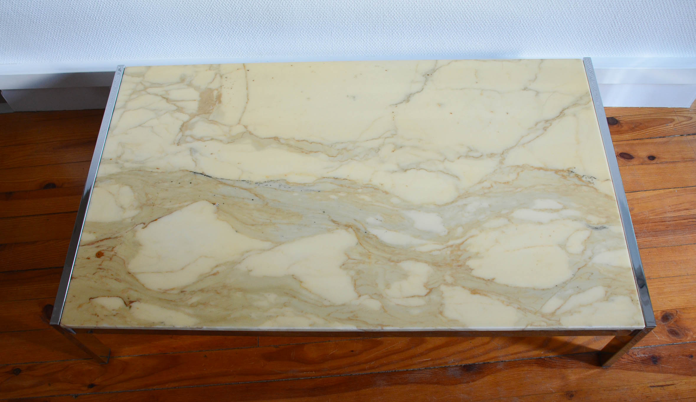 Marble and metal coffee table 70s