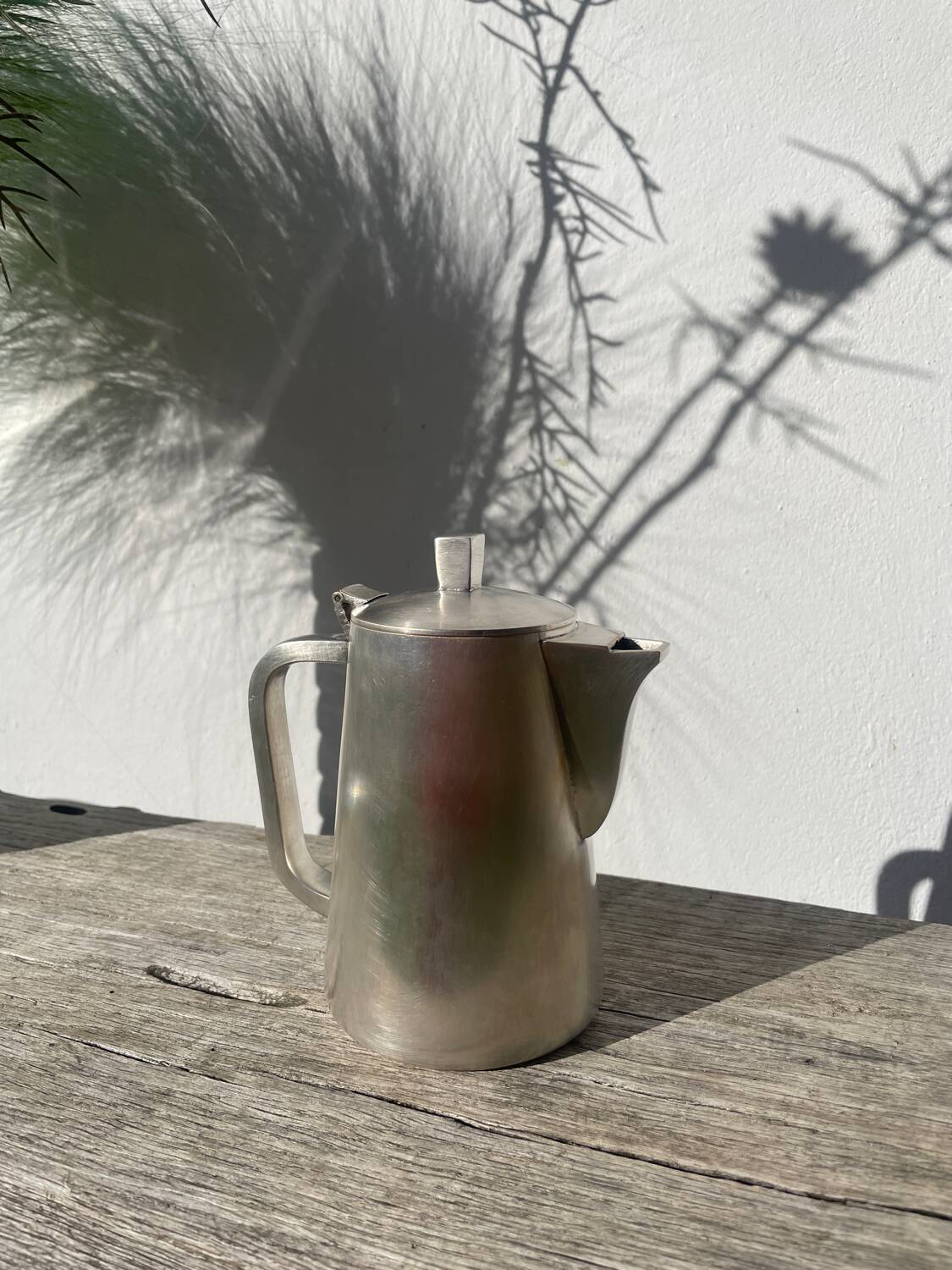 Art Deco silver-plated metal teapot