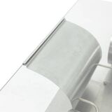 Brushed steel and glass coffee table, François Monnet, for Kappa, 1970.