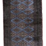 Tapis coureur vintage ouzbek Bukhara fait main en laine – 75 x 244 cm