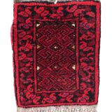 Vintage afghan ersari matte handmade carpet 24cm x 29cm 1970s
