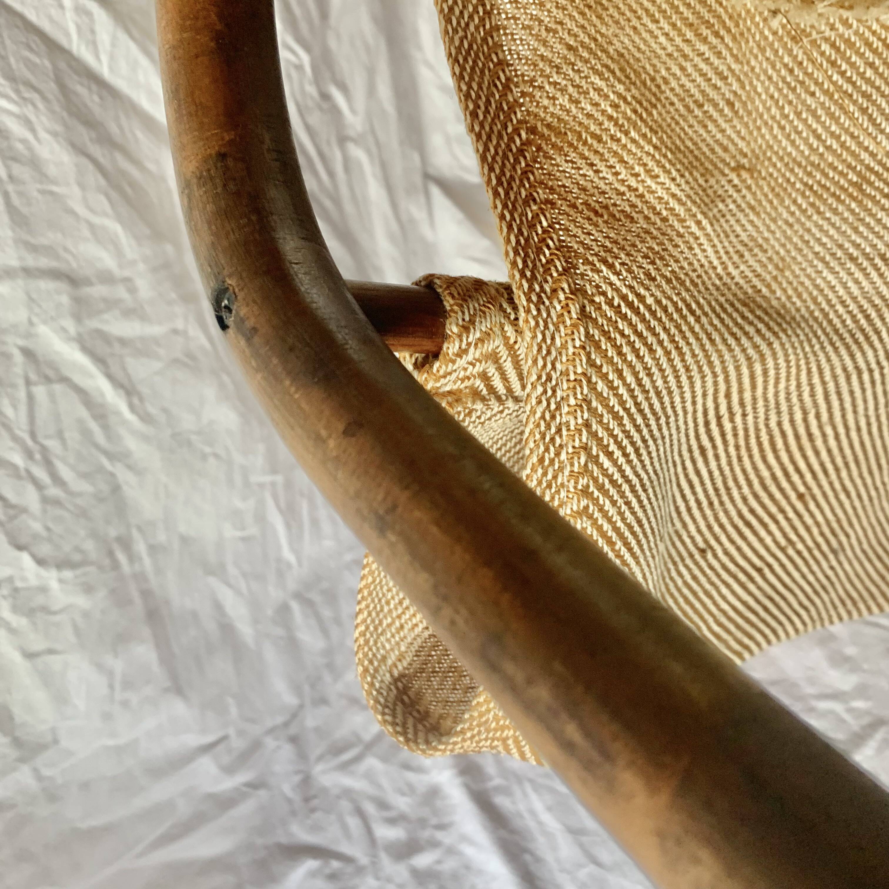 Vintage bamboo and fabric magazine rack