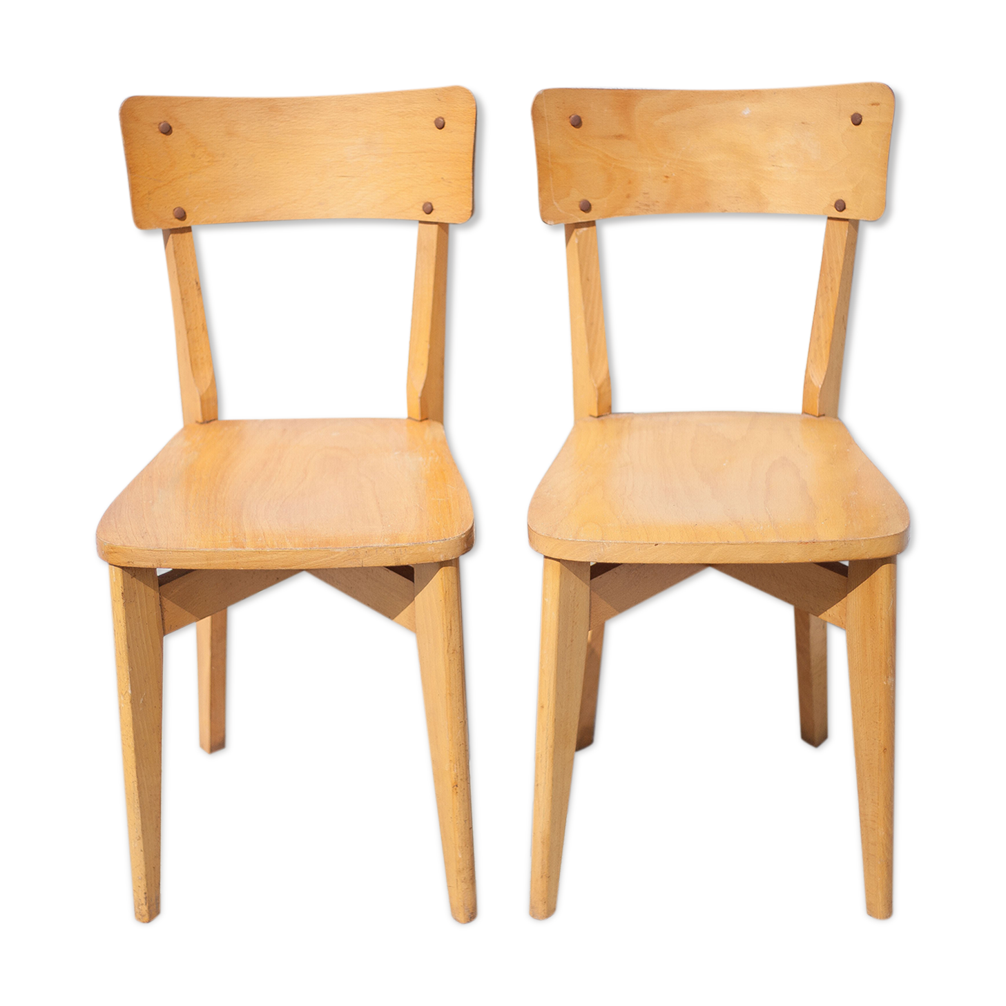 Pair of Luterma wooden chairs, light wood chair, bistro chair, extra chair, kitchen, countryside