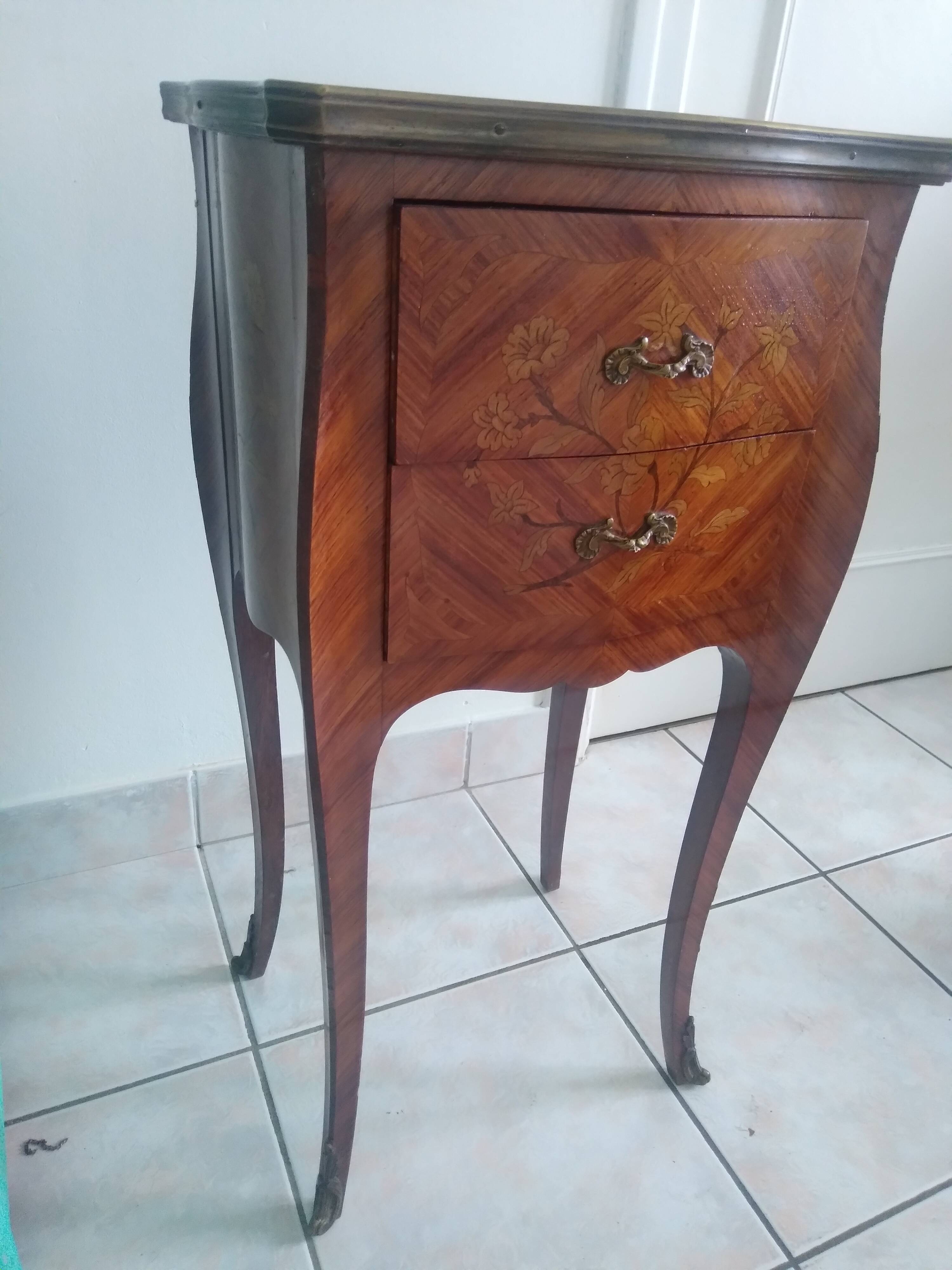 Louis XV marquetry bedside table